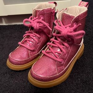 Girls Robley Ugg Pink Glitter Boots